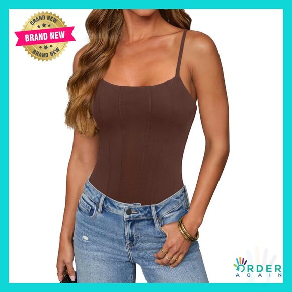 Sexy Square Neck Corset Bodysuit Adjustable Straps Backless Sleeveless Y2K